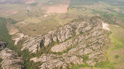 aerial view of rocky mountains in mexico