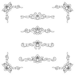 Classic Vitage Wedding Vector Ornaments frames Separator elements for Classic Vintage Wedding Invitation