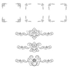 Classic Vitage Wedding Vector Ornaments frames Separator elements for Classic Vintage Wedding Invitation
