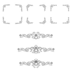 Classic Vitage Wedding Vector Ornaments frames Separator elements for Classic Vintage Wedding Invitation