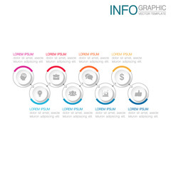 Vector iInfographic template for business, presentations, web design, 8 options.