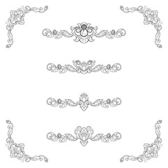 Classic Vitage Wedding Vector Ornaments frames Separator elements for Classic Vintage Wedding Invitation