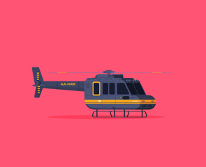 Flat style illustration helicopter isolated on color background © mix3r