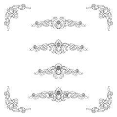 Classic Vitage Wedding Vector Ornaments frames Separator elements for Classic Vintage Wedding Invitation