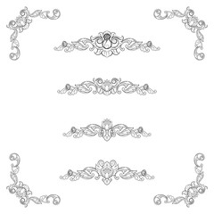 Fototapeta premium Classic Vitage Wedding Vector Ornaments frames Separator elements for Classic Vintage Wedding Invitation