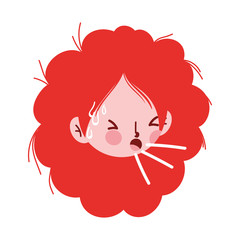 Woman with dry cough vector design