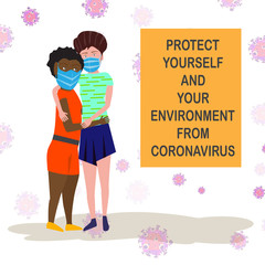 Social distancing concept. Stay at home order and stop coronavirus banner