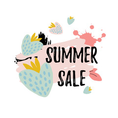 Summer Sale Banner Template Background. Vector Illustration