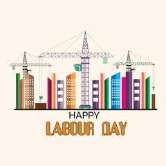 Fototapeta premium Vector illustration of a background or Poster For Labour Day.