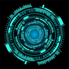 Blue eye cyber circuit future technology concept background
