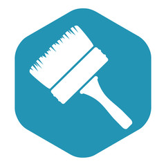 Brush icon. Wide brush for painting works, for covering large surfaces. Vector illustration isolated on a white background for design and web.