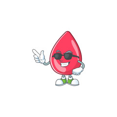 Super cute red blood cartoon character wearing black glasses