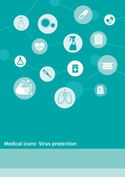 ウイルス 医療 福祉 介護 保険 イメージ アイコン medical icons green
