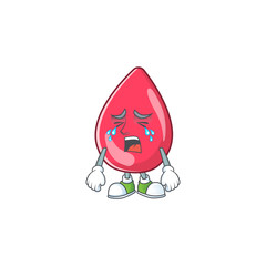 A weeping red blood cartoon character concept