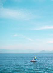 sailing boat on the lake, Atitlan is a buetiful place that you must to know