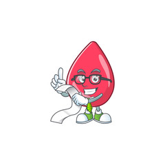 Mascot cartoon concept of red blood with menu list