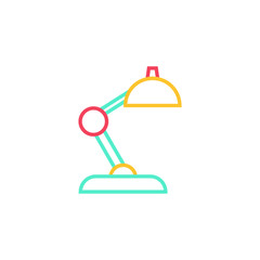 table lamp icon vector illustration color line design