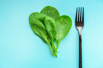 spinach petals, fresh green vegetables grass microgreen Menu concept, food background, keto or...