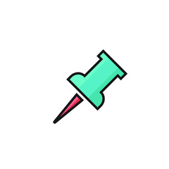 pushpin icon vector illustration filled outline design