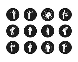 pictogram Covid 19 preventions icon set, block style