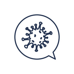 speech bubble with coronavirus , line style icon