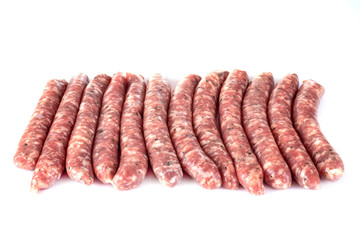 pork sausages in studio