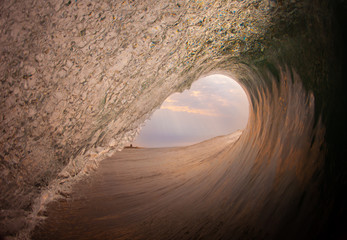 POV view from inside a wave