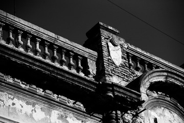 Old building top facades