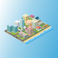 Isometric Vector Illustration Representing An Education City