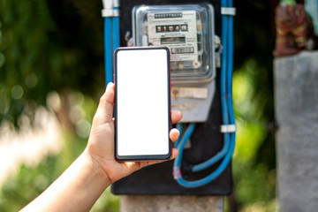 Mobile phones with white screens, including electricity meters for household electrical appliances,...