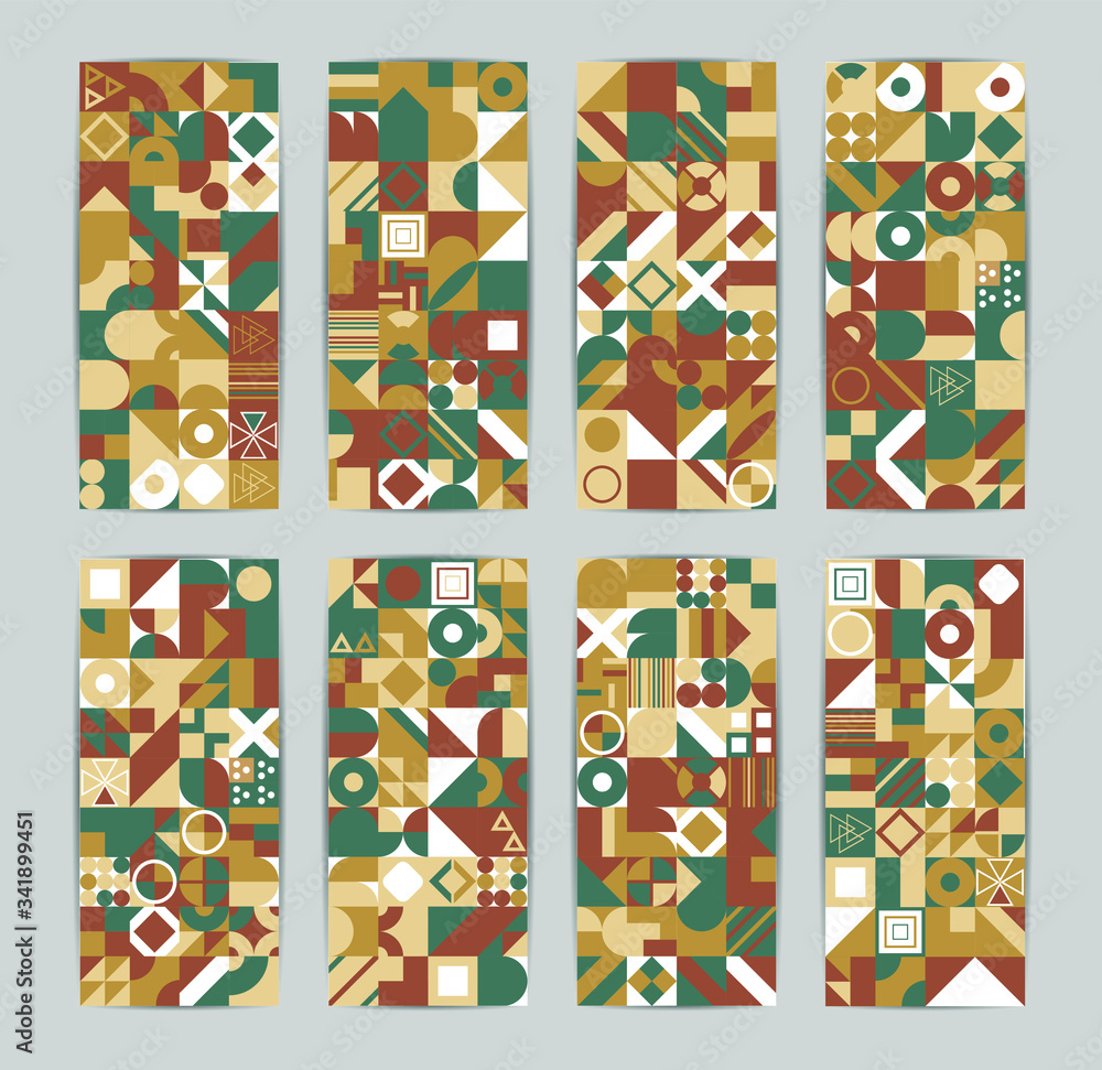 Aufkleber retro pattern of different shapes. colorful vector mosaic backdrop. geometric hipster retro backgrou