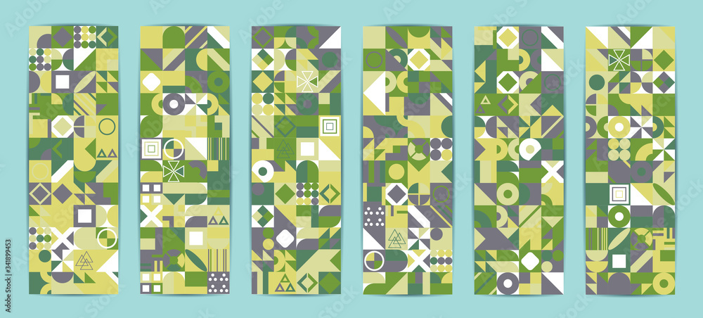 Poster retro pattern of different shapes. colorful vector mosaic backdrop. geometric hipster retro backgrou