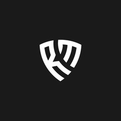 RM monogram logo with shield shape