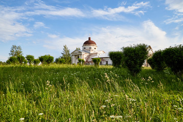 Wall and dome of Kirillo-Belozersky Monastery. Largest monastery of Northern Russia