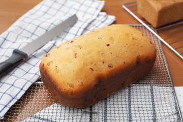 Homemade cranberry bread loaf