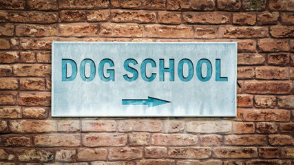 Fototapeta na wymiar Street Sign to Dog School