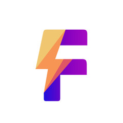 Letter F Lightning Vector Logo Design Template