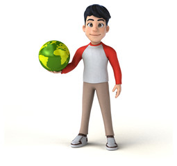 Fun 3D Asian teenager with a manga style