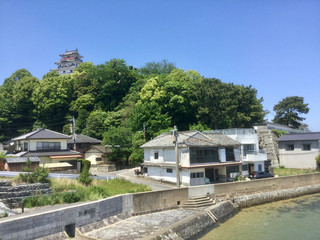 Fototapeta na wymiar Karatsu Castle on Mt. Mitsushima in Saga