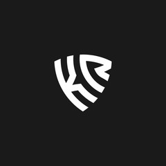 KR monogram logo with shield shape