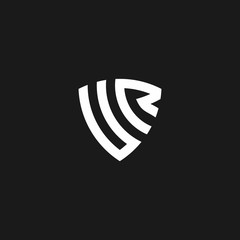 UR monogram logo with shield shape
