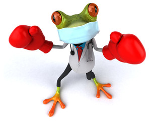 Obraz na płótnie Canvas 3D Illustration of a doctor frog with a mask