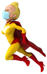 3D Illustration of a superhero with a mask