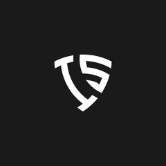 IS monogram logo with shield shape