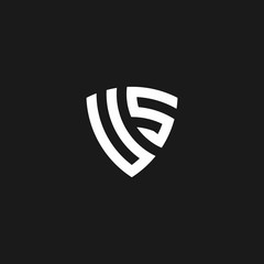 US monogram logo with shield shape