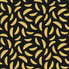 different yellow bananas seamless pattern, vector illustration hand drawing