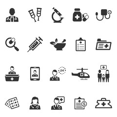 Medical and Healthcare Icon Set 6 - Grey Version