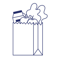 Shopping products inside bag vector design