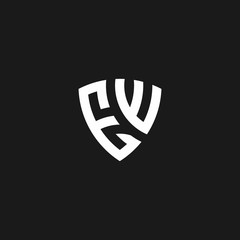EW monogram logo with shield shape