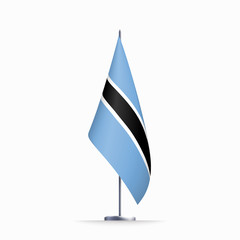 Botswana flag state symbol isolated on background national banner. Greeting card National Independence Day of the Republic of Botswana. Illustration banner with realistic state flag.